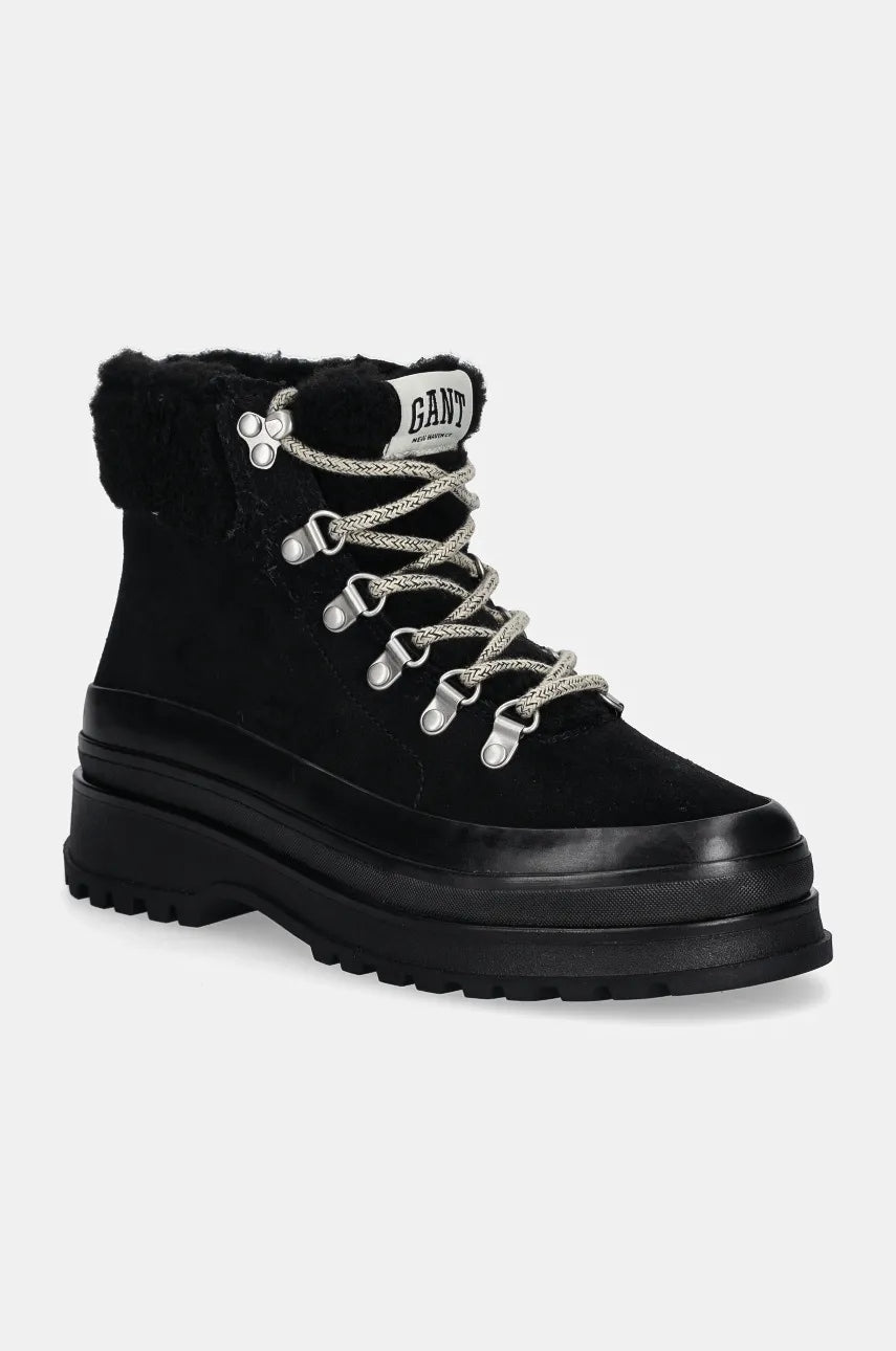Gležnjače Gant Wintly za žene, boja: crna, s platformom, s toplom podstavom, 29543794 G00