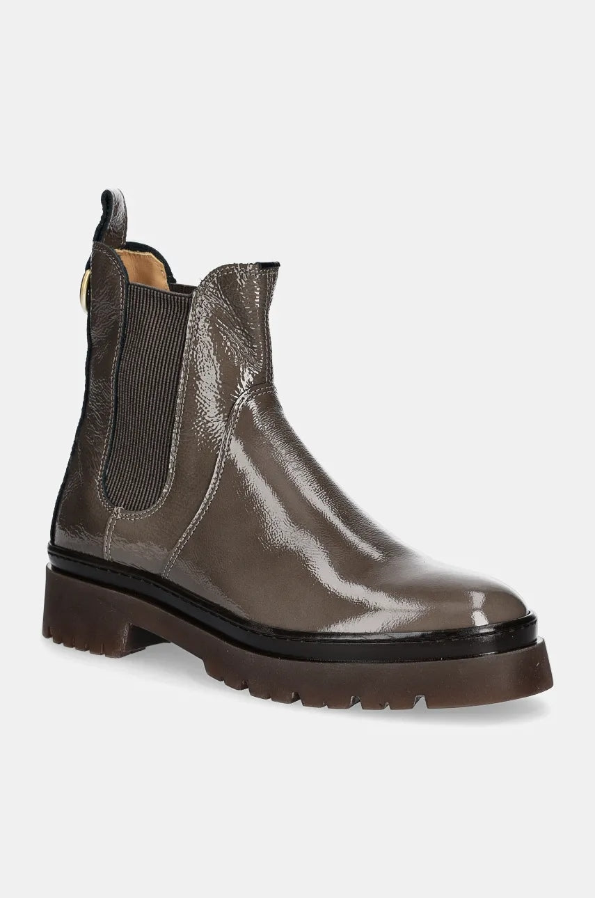 Kožne gležnjače Gant Aligrey za žene, boja: smeđa, s platformom, sa srednje toplom podstavom, 29551764 G135