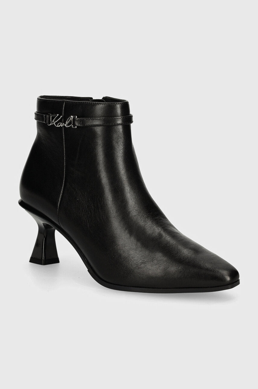 Gležnarji Karl Lagerfeld PANACHE ženski, črna barva, KL30854