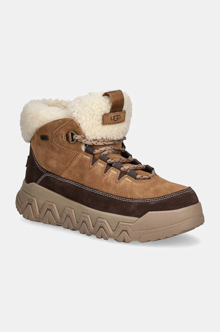 Gležnjače UGG Terretrail Cozy Lace za žene, boja: smeđa, s platformom, s toplom podstavom, 1158210-CHE