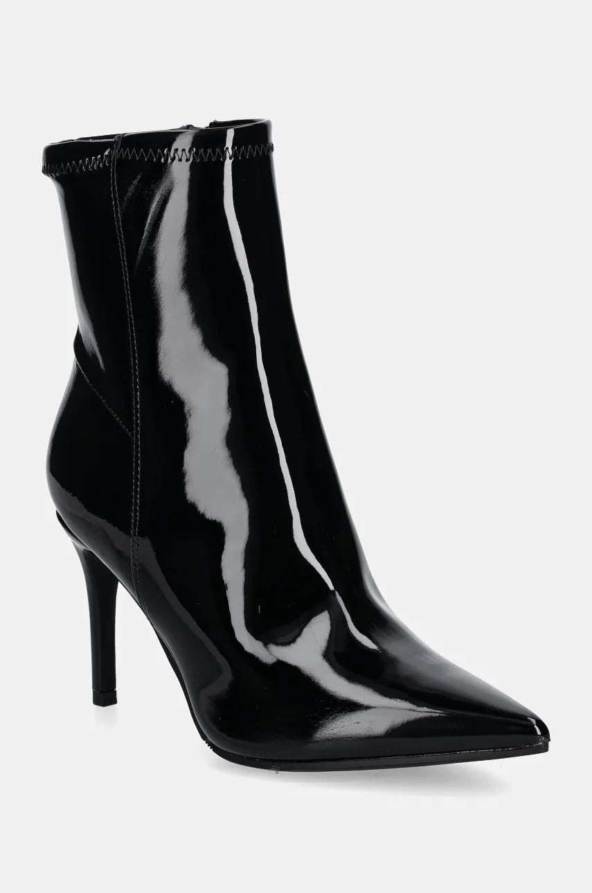 Gležnjače Guess RICHERY za žene, boja: crna, s tankom potpeticom, FLFRRY PAF10