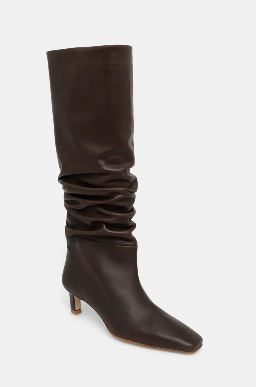 Kožne čizme Alohas Kalila za žene, boja: smeđa, s tankom potpeticom, S100549-02