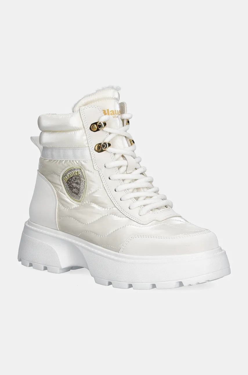 Gležnjače Blauer BLANCA za žene, boja: bijela, ravni potplat, sa srednje toplom podstavom, F4BLANCA03.NYP