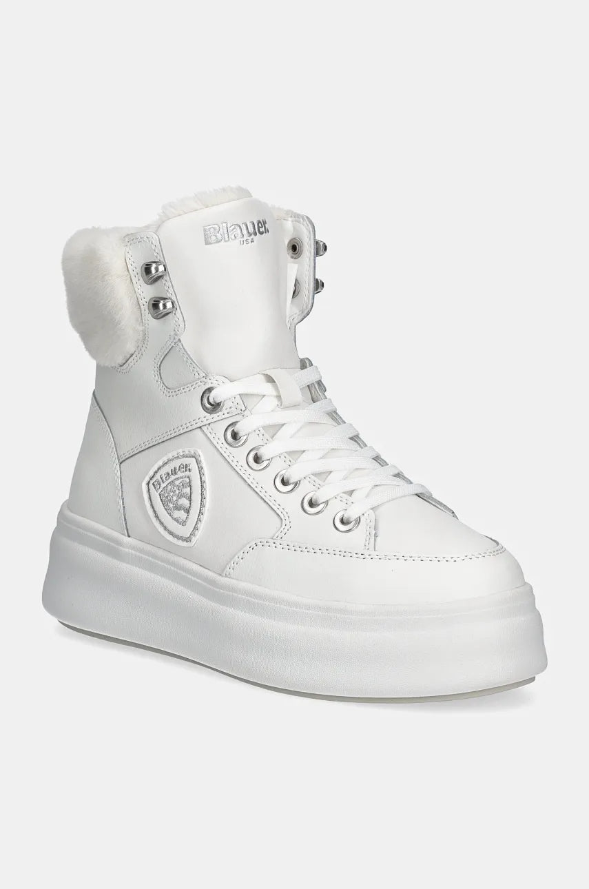 Cipele Blauer EMERY za žene, boja: bijela, s platformom, sa srednje toplom podstavom, F4EMERY01.LEA