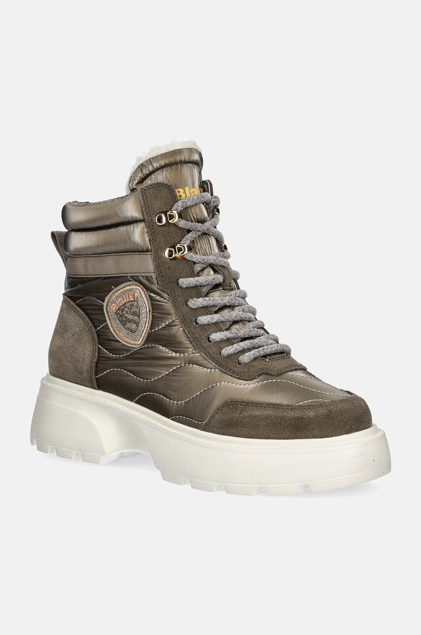 Čizme Blauer BLANCA za žene, boja: zelena, s platformom, sa srednje toplom podstavom, F4BLANCA03.NYS