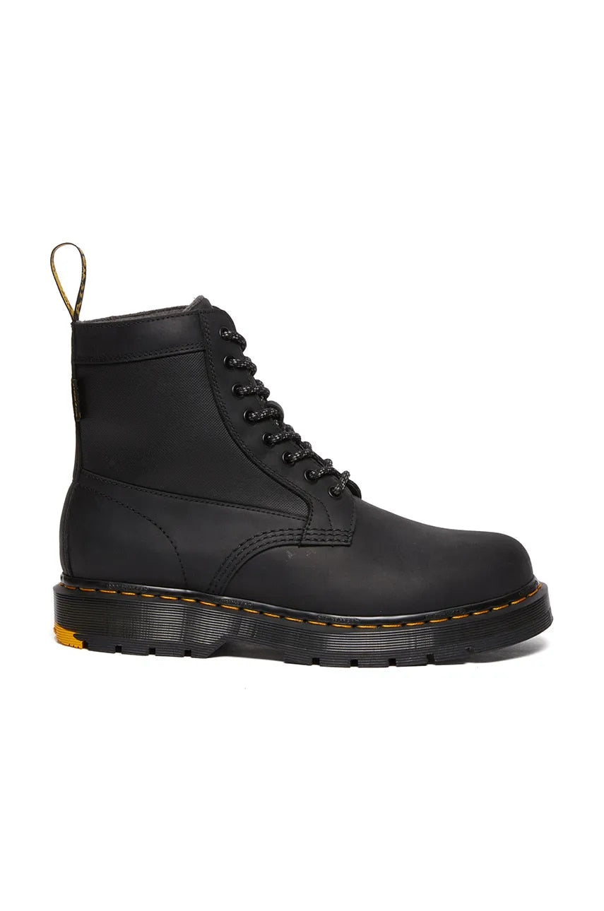 Kožne čizme Dr. Martens 1460 Trinity boja: crna, ravni potplat, s toplom podstavom, DM31190001