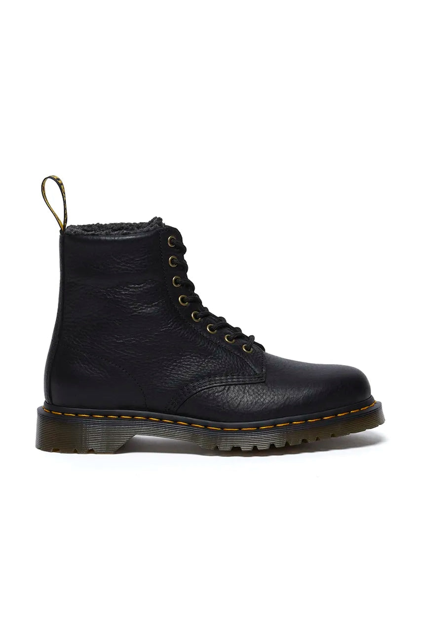 Kožne čizme Dr. Martens 1460 WL boja: crna, ravni potplat, s toplom podstavom, DM31873001