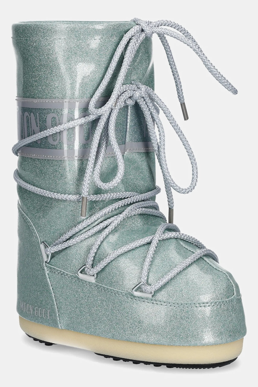 Otroške snežke Moon Boot ICON JR GLITTER turkizna barva, 80D3400290