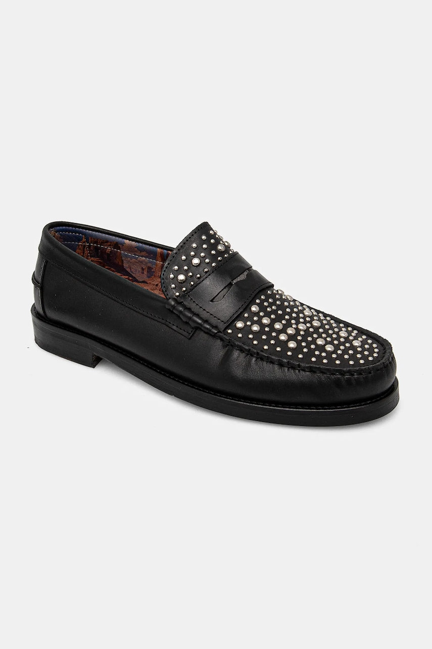 Kožne mokasinke Naked Wolfe Riviera za muškarce, boja: crna, Riviera Black Studs