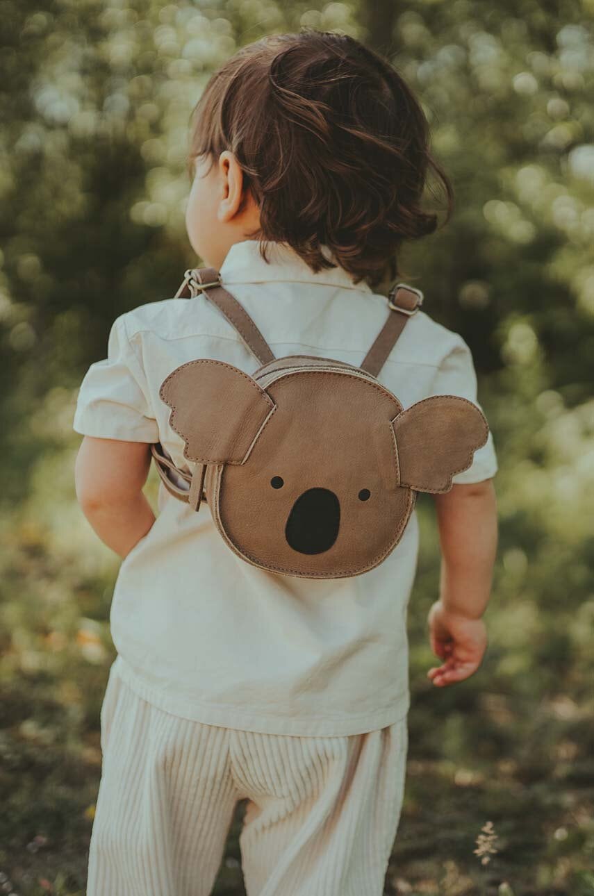Dječji kožni ruksak Donsje Kapi Classic Backpack Koala boja: bež, mali, bez uzorka, 5005006