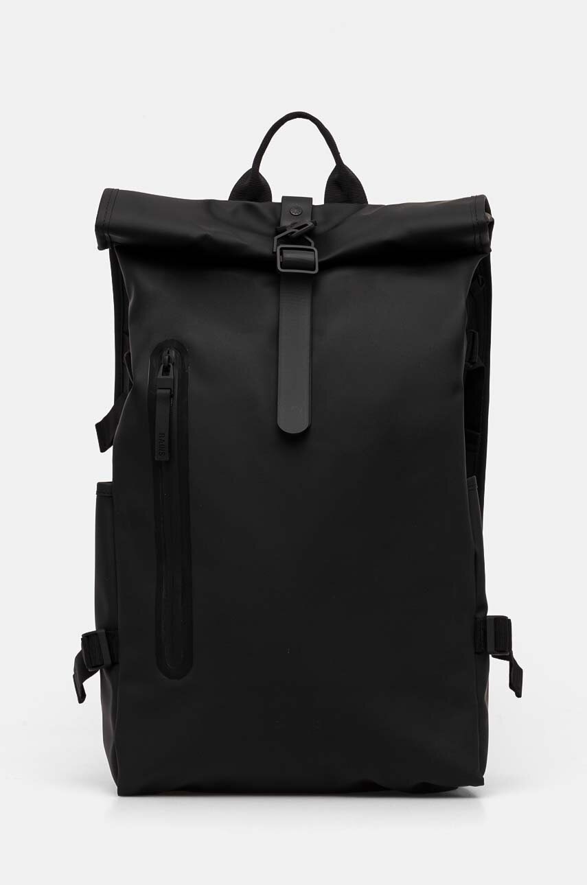 Ruksak Rains Rolltop Rucksack Large W3 boja: crna, veliki, bez uzorka, 14590-01