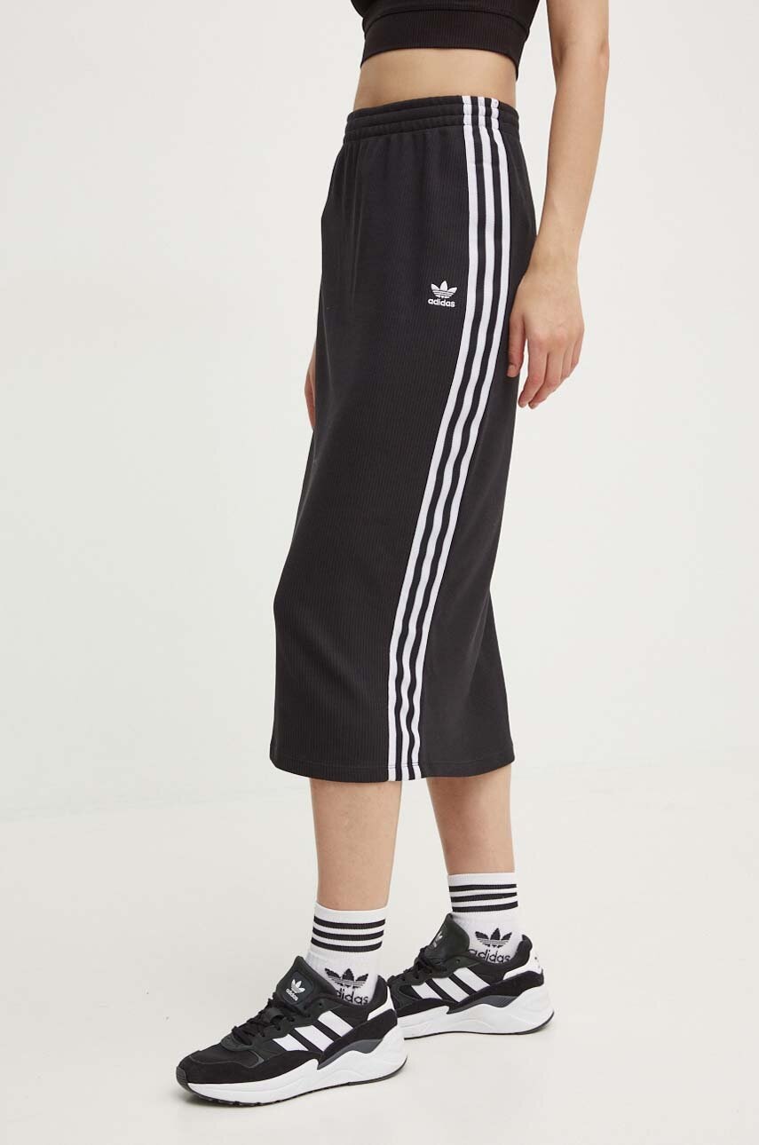 Krilo adidas Originals Knitted Skirt črna barva, IY7279