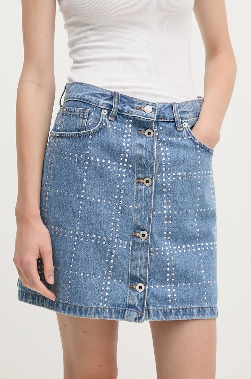 Jeans krilo Pepe Jeans MINI SKIRT HW GLITTER PL901164