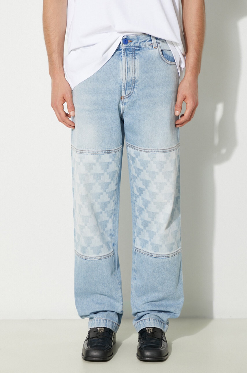 Traperice Marcelo Burlon Laser Cross Dnm Straight Pant za muškarce, CMYA030F24DEN0034034