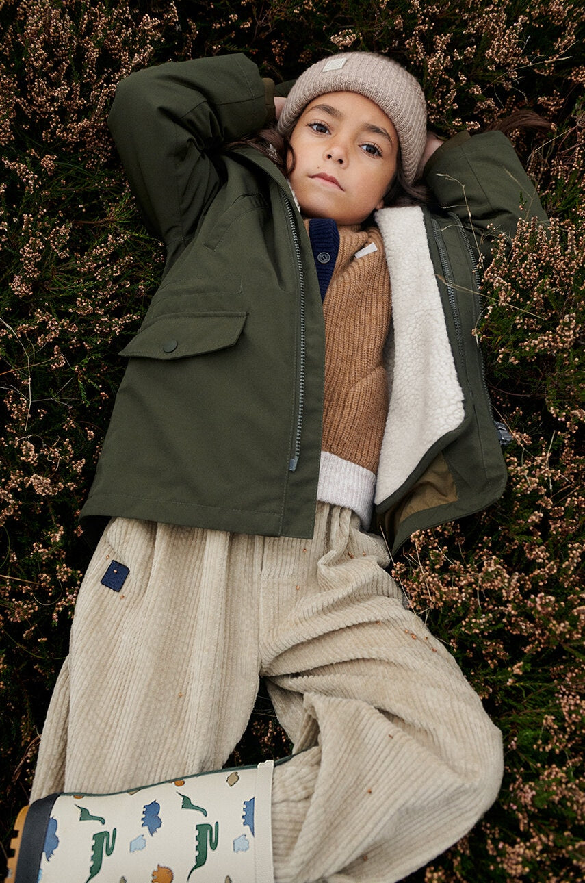 Dječje pamučne hlače Liewood Borris Corduroy Pants boja: bež, bez uzorka, LW19153