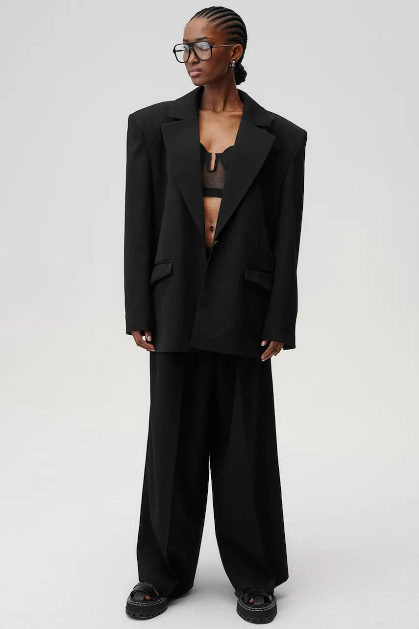 Volnene hlače Undress Code Liberté Pants črna barva, 763