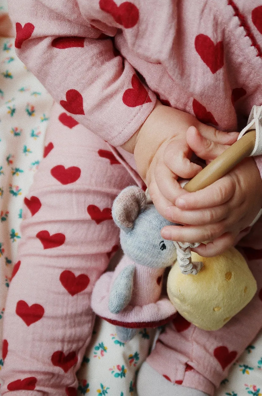 Dječje pamučne hlače Konges Sløjd COCO PANTS GOTS boja: ružičasta, s uzorkom, KS101463