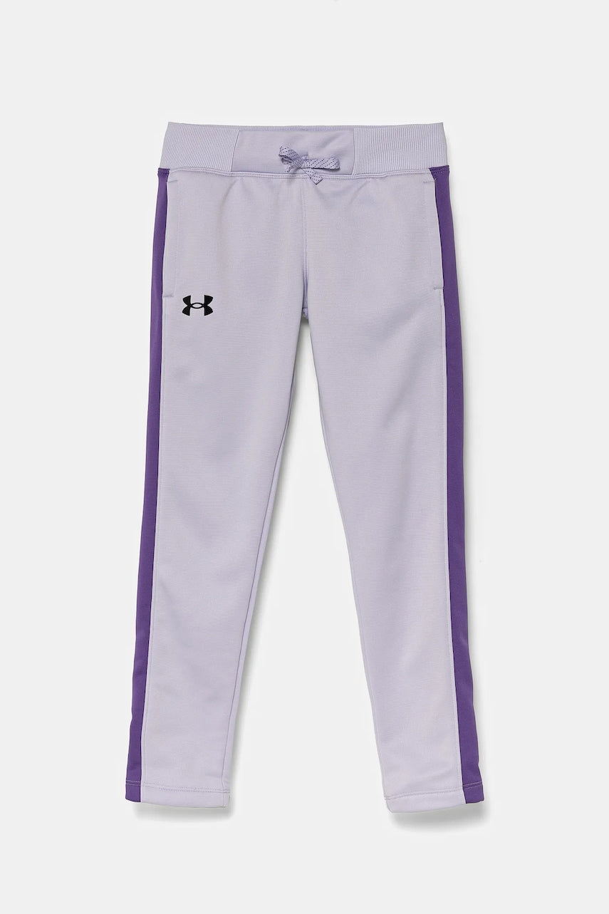 Otroški spodnji del trenirke Under Armour Fleece Pants vijolična barva, 1356489