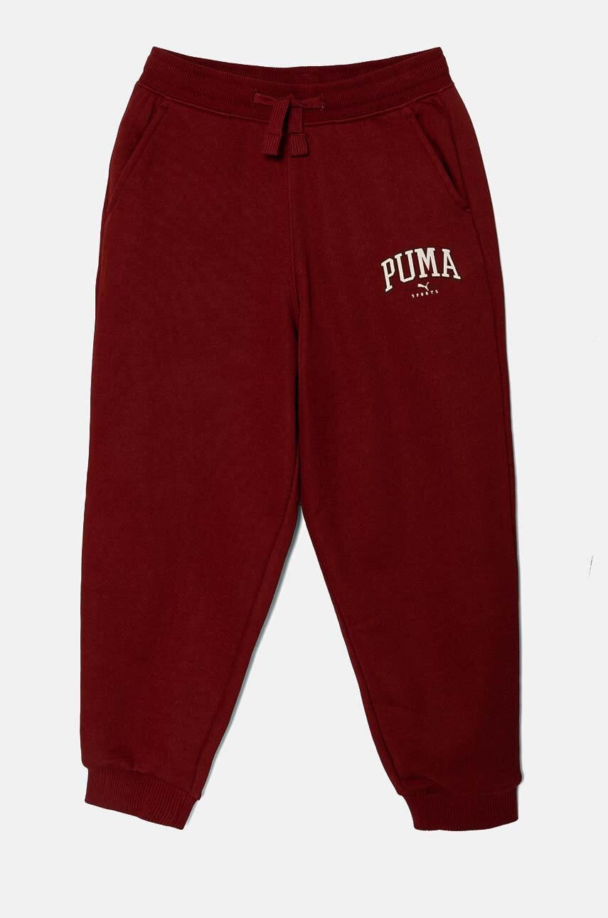 Otroški spodnji del trenirke Puma SQUAD Sweatpants bordo barva, 681781