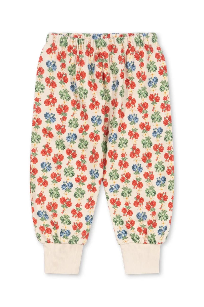 Dječji pamučni donji dio trenirke Konges Sløjd LOUPY LOU SWEAT PANTS GOTS boja: bež, s uzorkom, KS102027