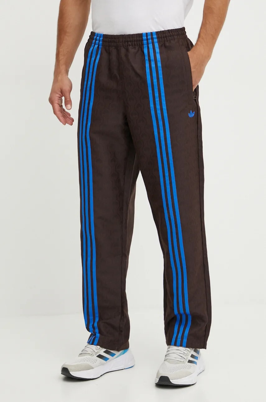 Hlače adidas Originals Club TrackPant za muškarce, boja: smeđa, s uzorkom, JN5970