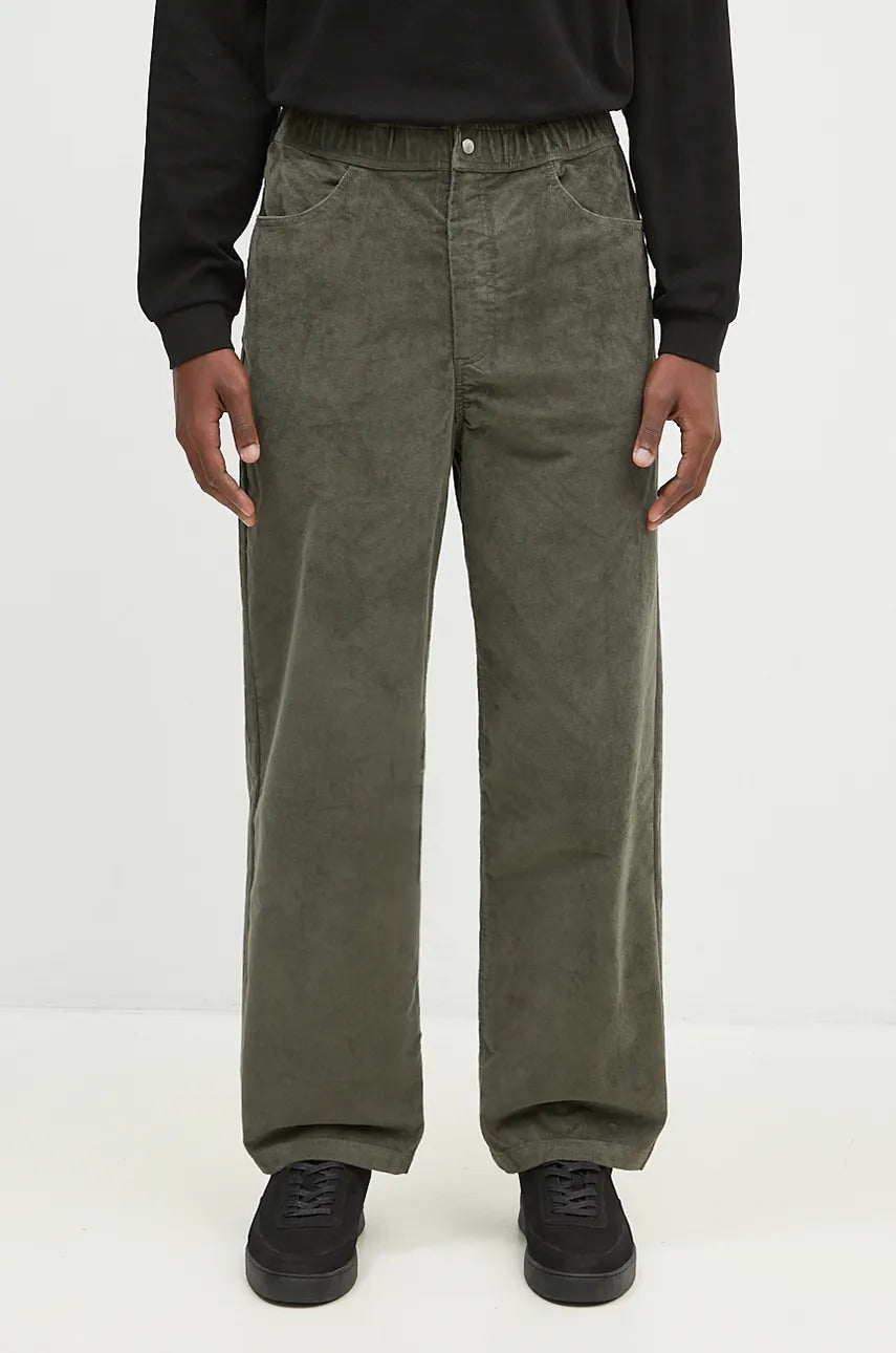 Hlače iz rebrastega žameta Norse Projects Ragnar Relaxed Solotex Corduroy Pant zelena barva, N25.0410.8098