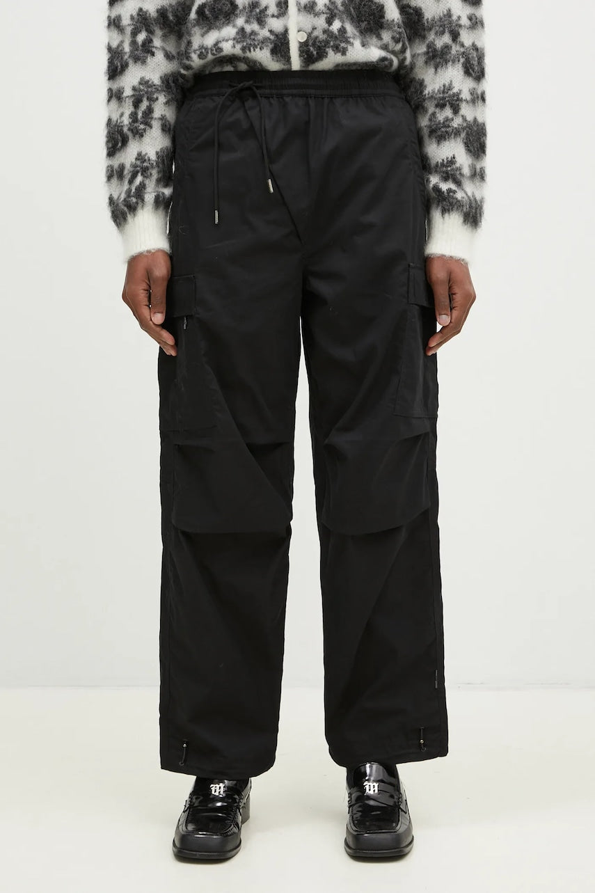 Pamučne hlače Maharishi Asym Cargo Track Pants boja: crna, ravni kroj, 5307.BLACK