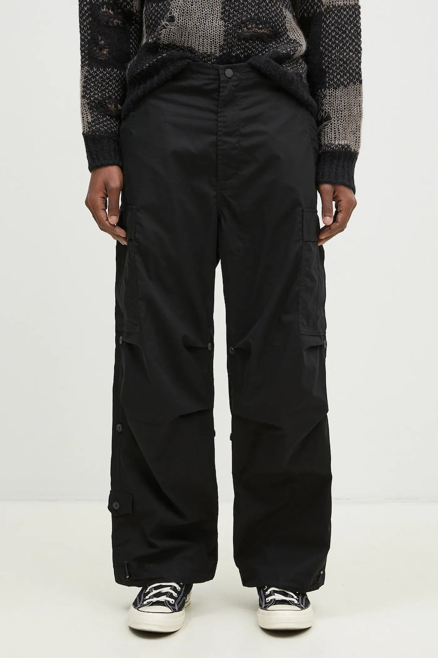 Pamučne hlače Maharishi Original Cargo Snopants Loose boja: crna, ravni kroj, 5300.BLACK