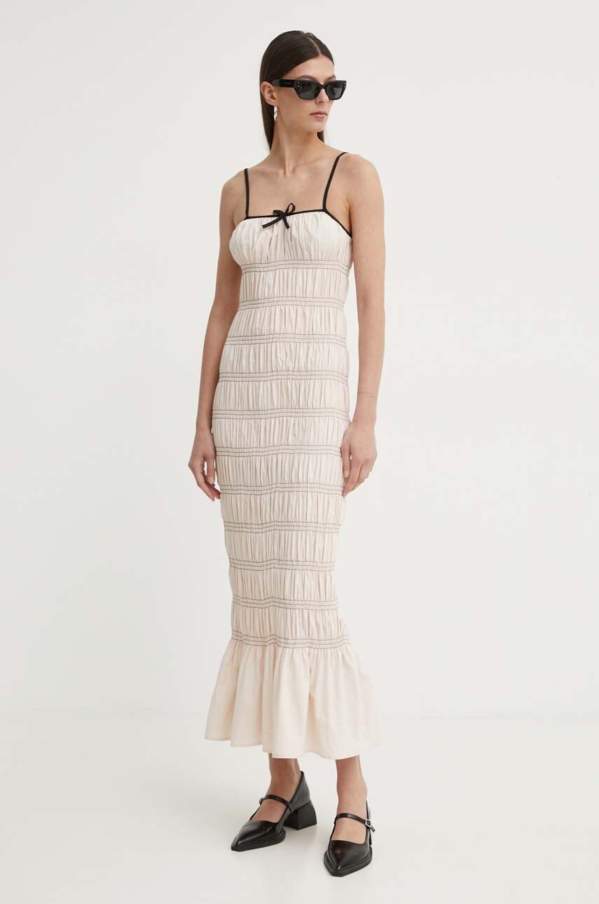 Pamučna haljina Résumé BeauRS Dress boja: bež, maxi, uska, 121871176
