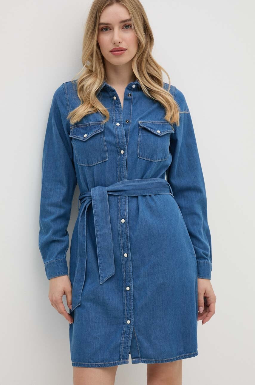 Haljina Pepe Jeans REGULAR DENIM DRESS mini, ravna, PL953581HT8