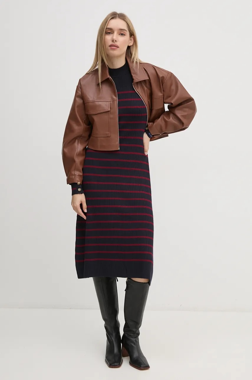 Haljina Pepe Jeans HARLEM DRESS boja: tamno plava, mini, širi se prema dolje, PL953587