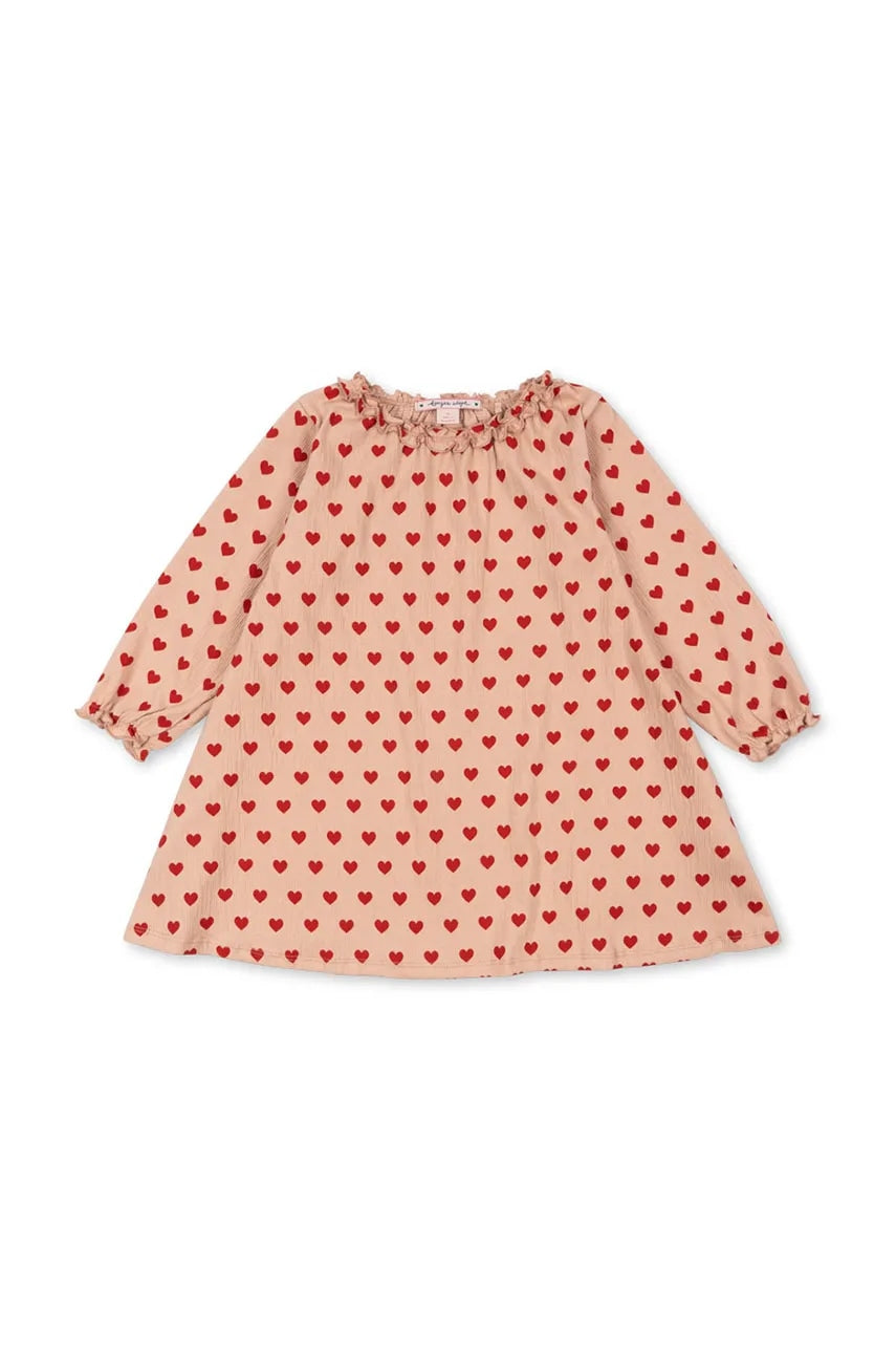 Dječja haljina Konges Sløjd CHLEO DRESS OCS boja: crvena, mini, širi se prema dolje, KS101458