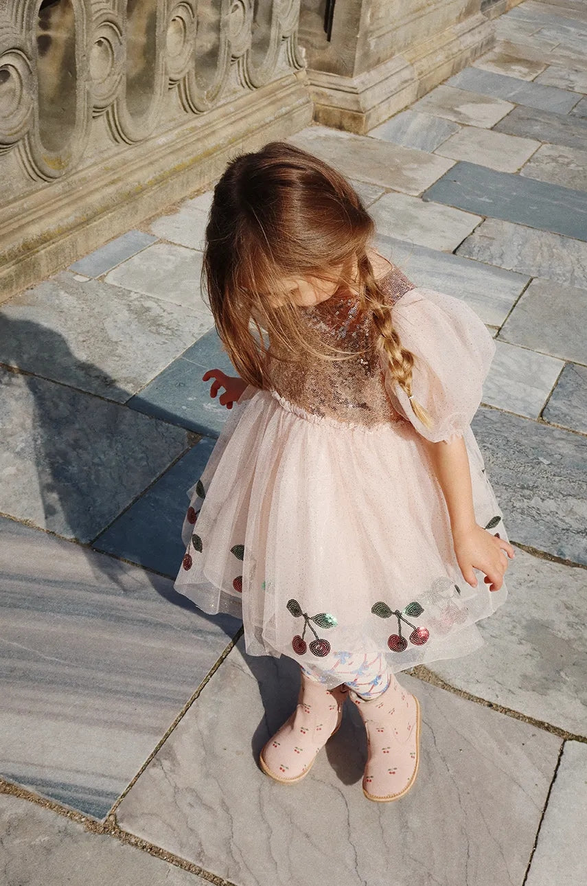 Dječja haljina Konges Sløjd MEI DRESS boja: bež, mini, širi se prema dolje, KS101598