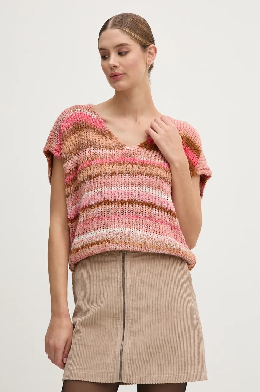 Prsluk s primjesom vune United Colors of Benetton boja: ružičasta, topli, 1060D401W