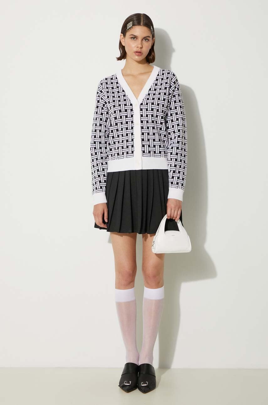 Kardigan s primjesom vune Kenzo Weave Cardigan boja: bijela, FE62CA4723CA.02