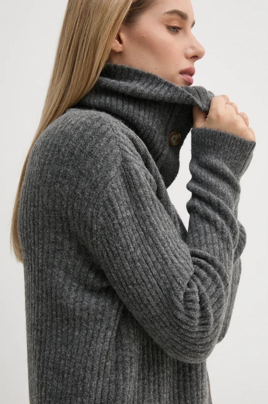 Kardigan s primjesom vune Pepe Jeans IRMA CARDIGAN boja: siva, PL702189