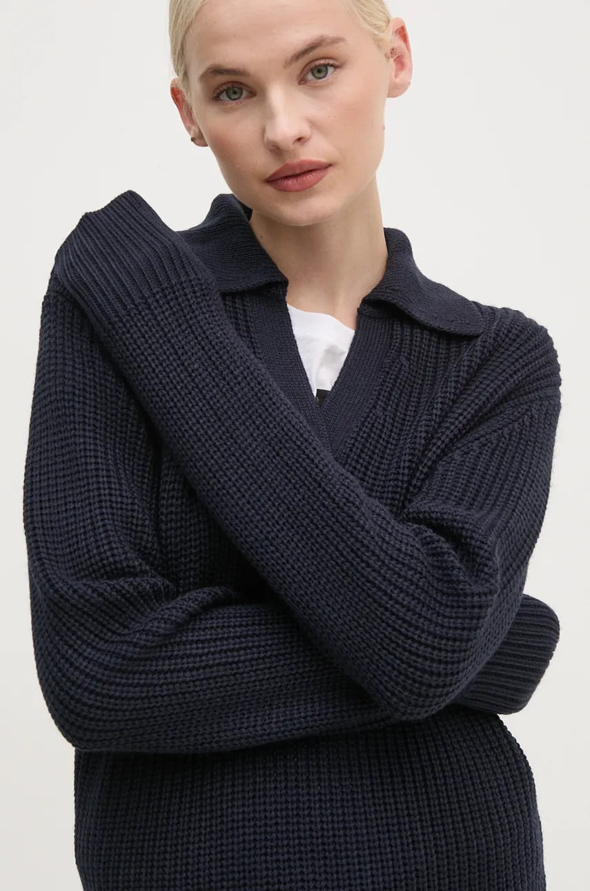 Vuneni pulover Joop! za žene, boja: tamno plava, topli, 30043659