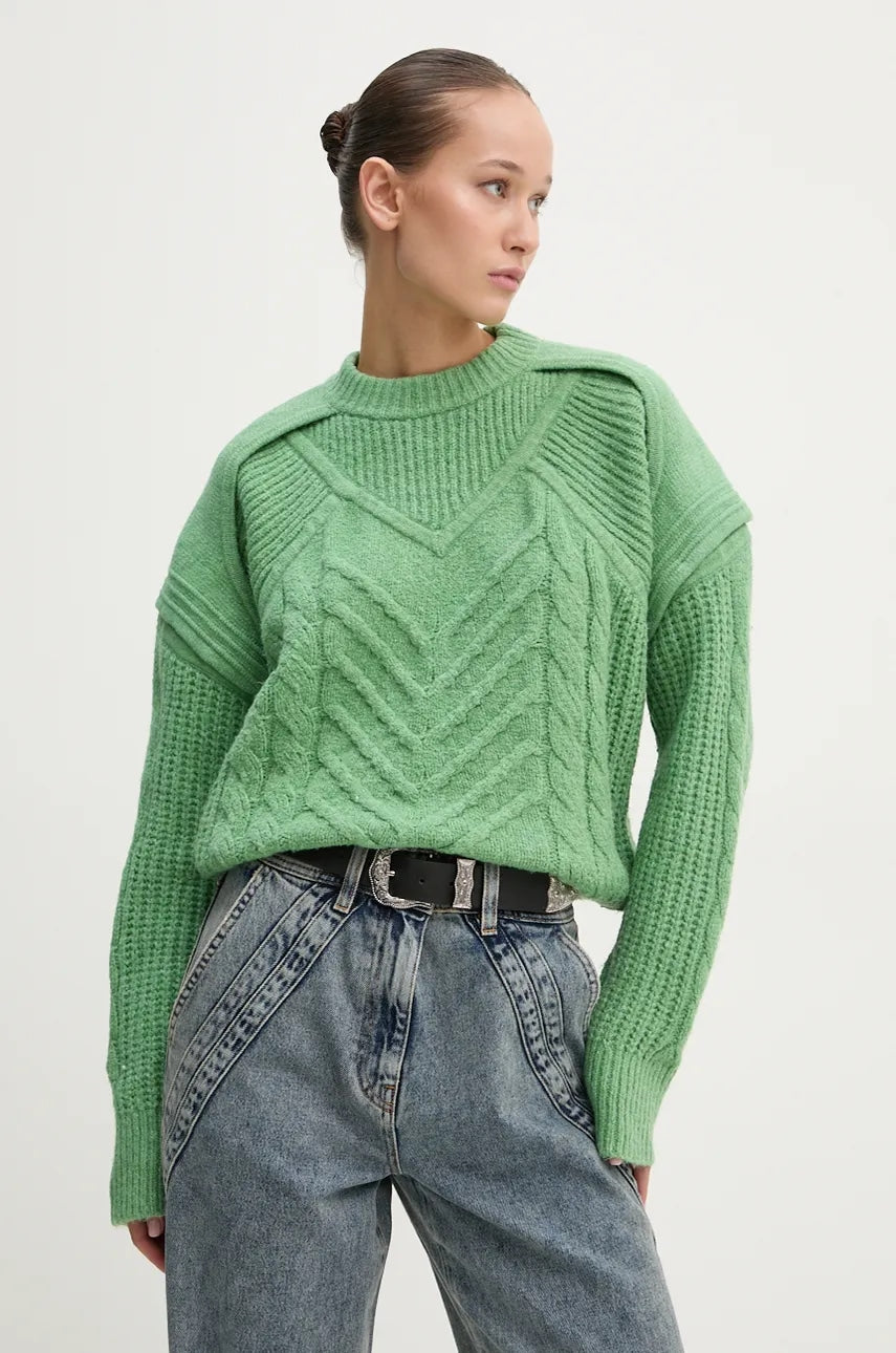 Pulover IRO za žene, boja: zelena, topli, WP12SALENO