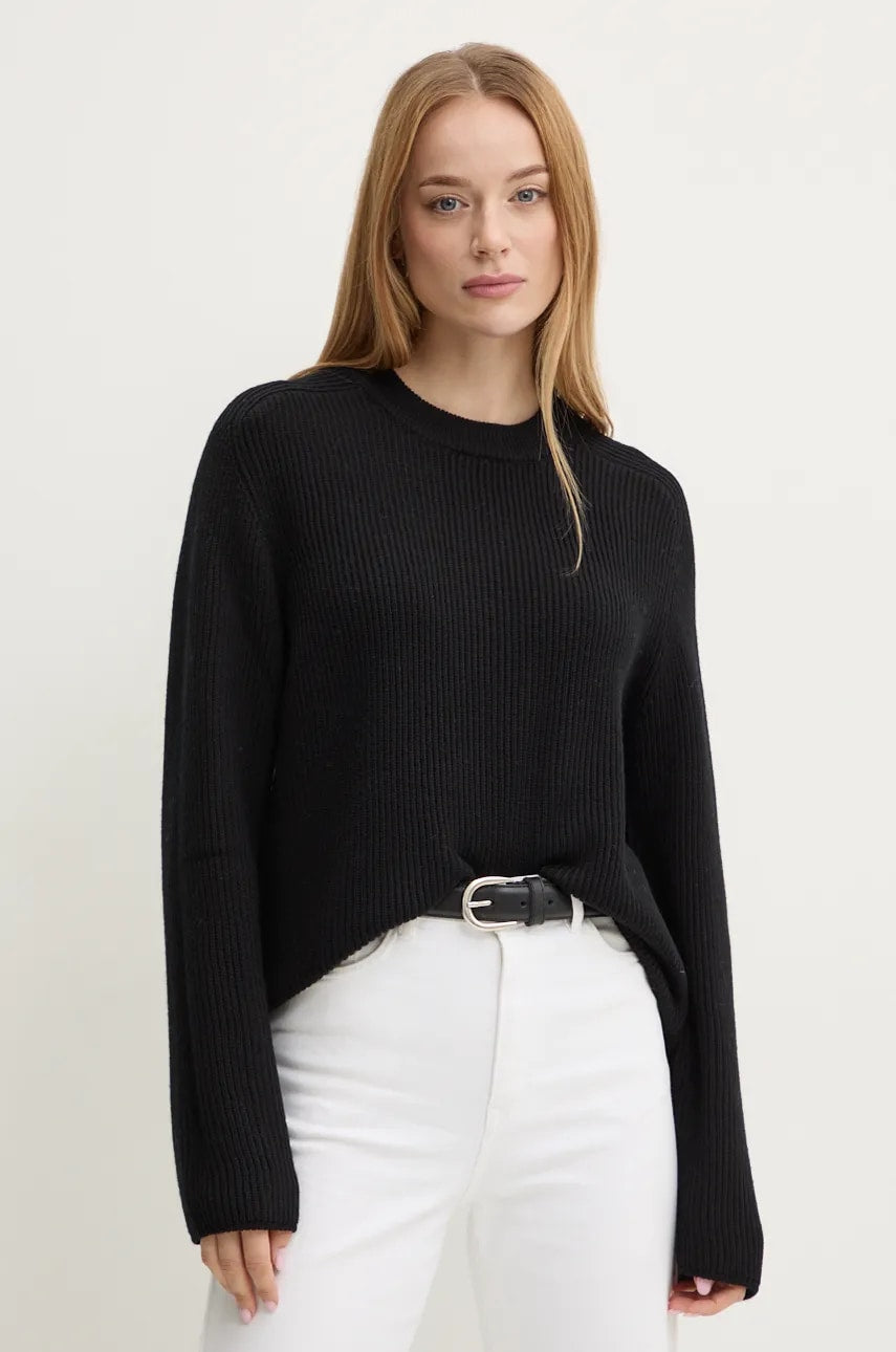 Vuneni pulover MICHAEL Michael Kors za žene, boja: crna, topli, MF460YPF2G