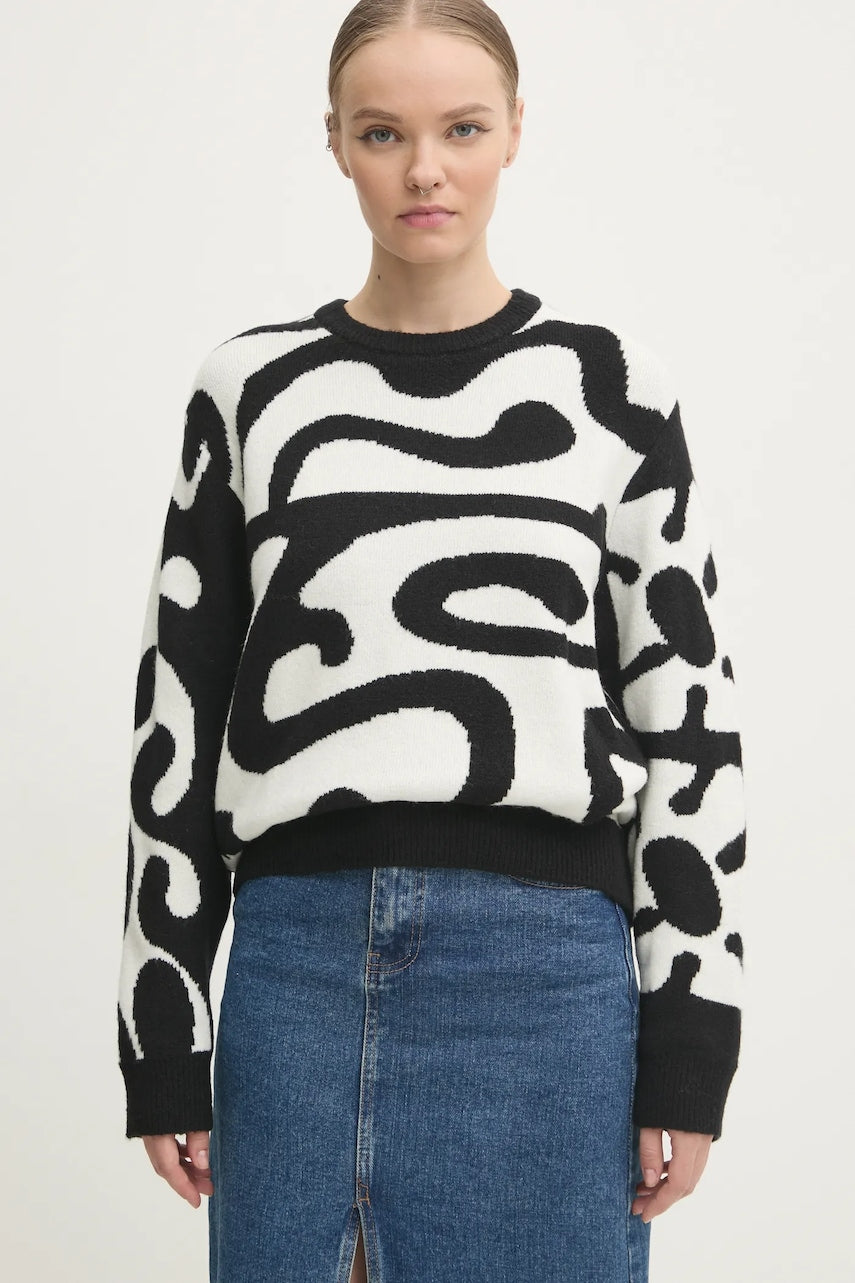 Pulover Volcom za žene, boja: bijela, topli, B0732411