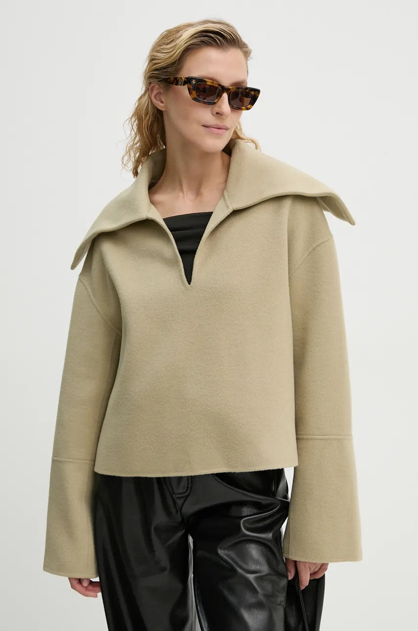 Vuneni pulover Nanushka MAXE za žene, boja: zelena, topli, NW24PFSG27062