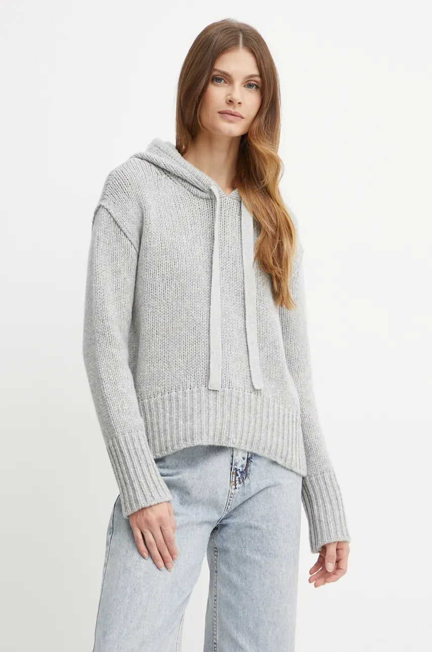 Vuneni pulover Forte Forte za žene, boja: siva, topli, 13337_my knit