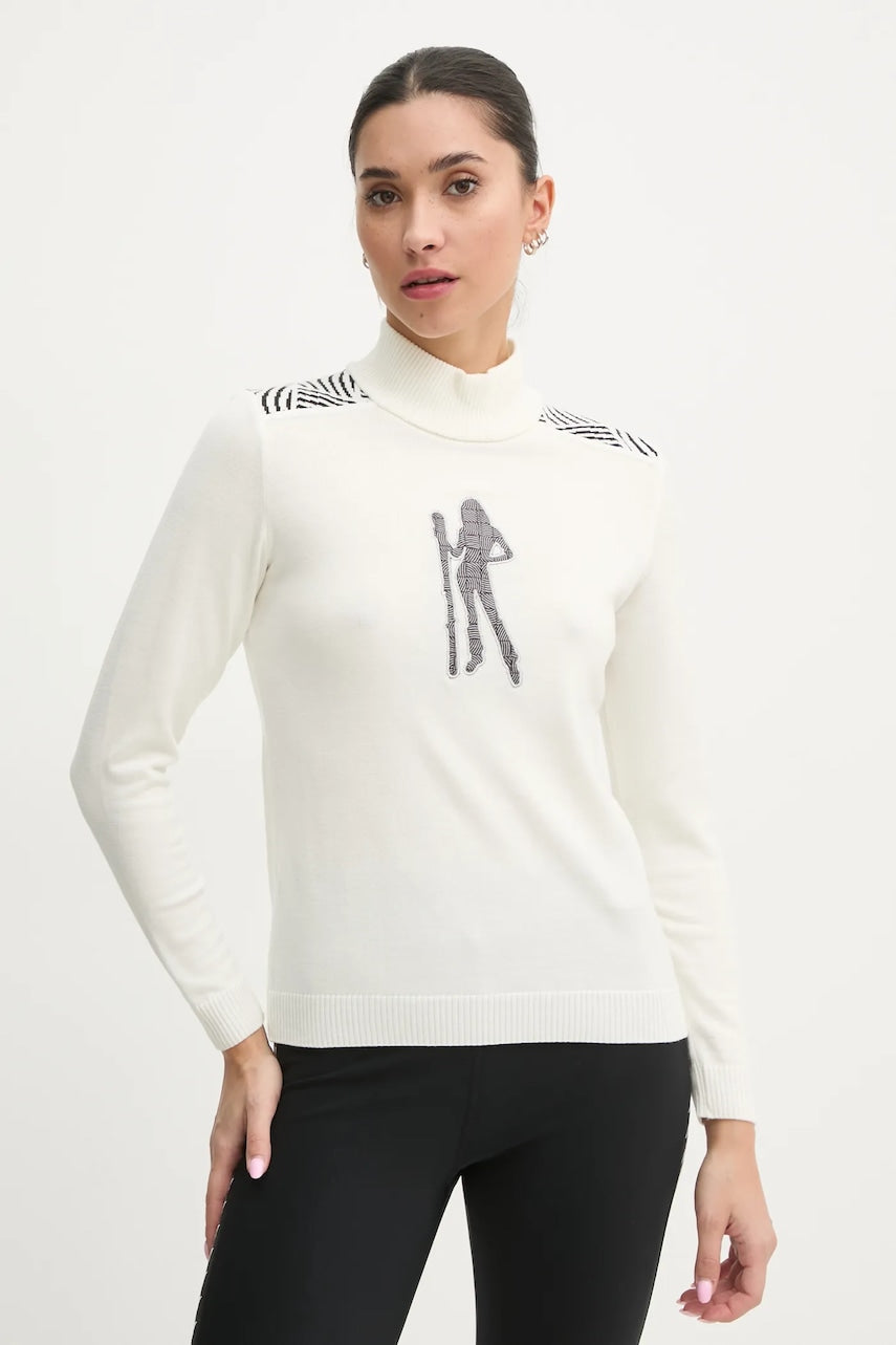 Pulover Newland Fleur za žene, boja: bež, topli, s dolčevitom, N46548.91