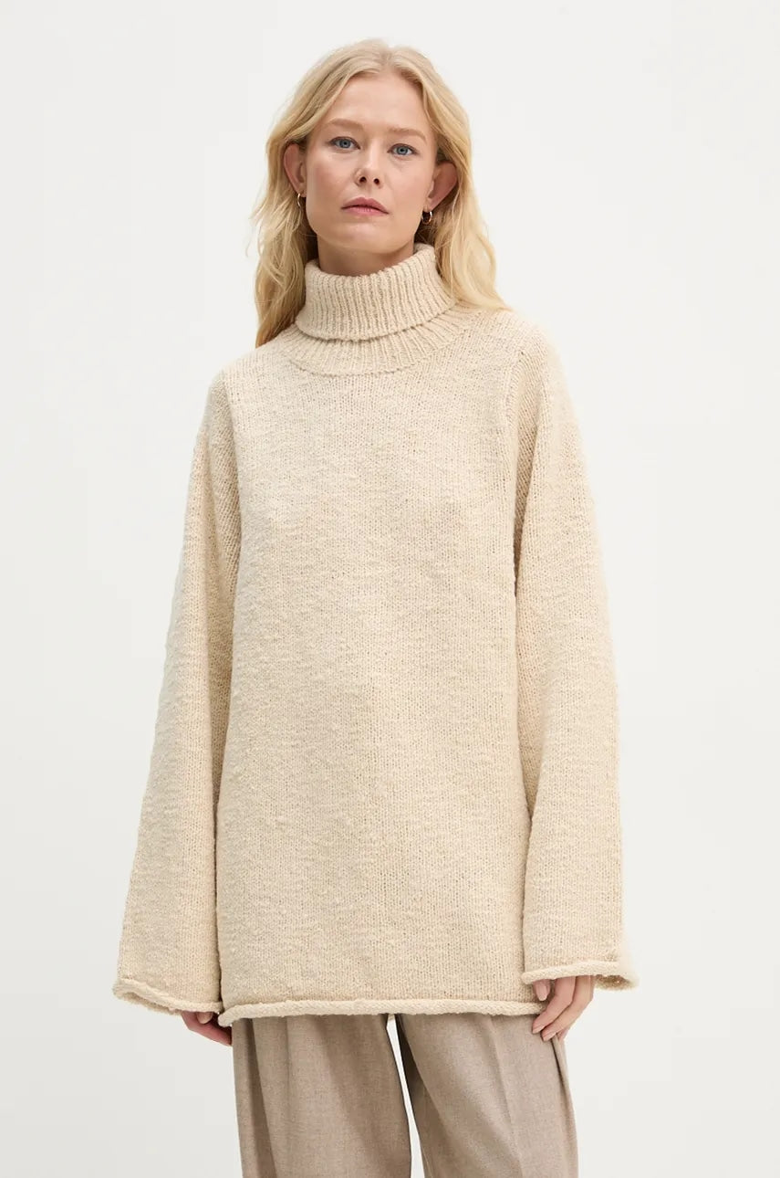 Vuneni pulover By Malene Birger CHARICE boja: bež, tople, s dolčevitom, Q72457003