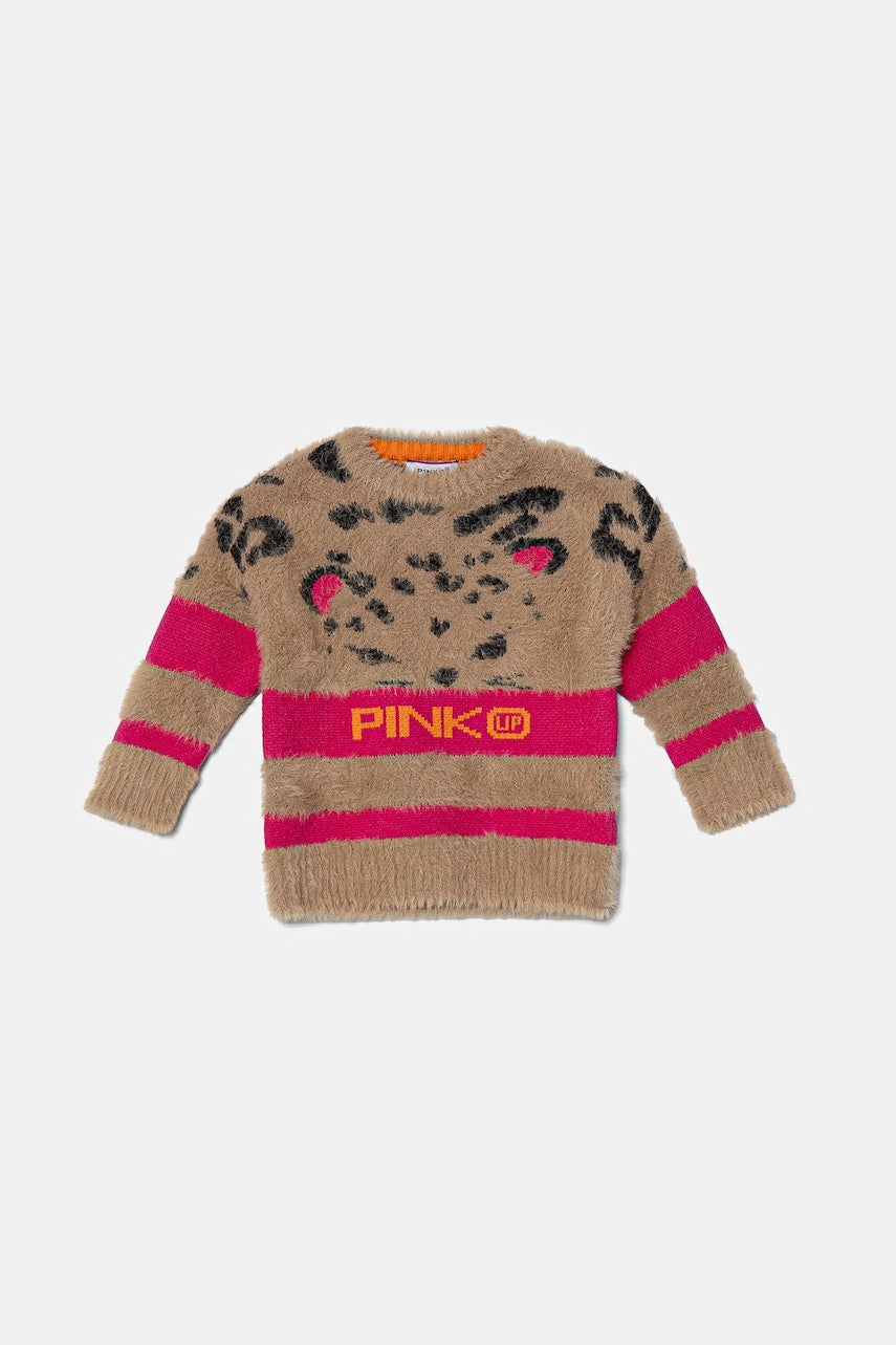 Dječji džemper Pinko Up boja: bež, topli, F4PIBGJP128