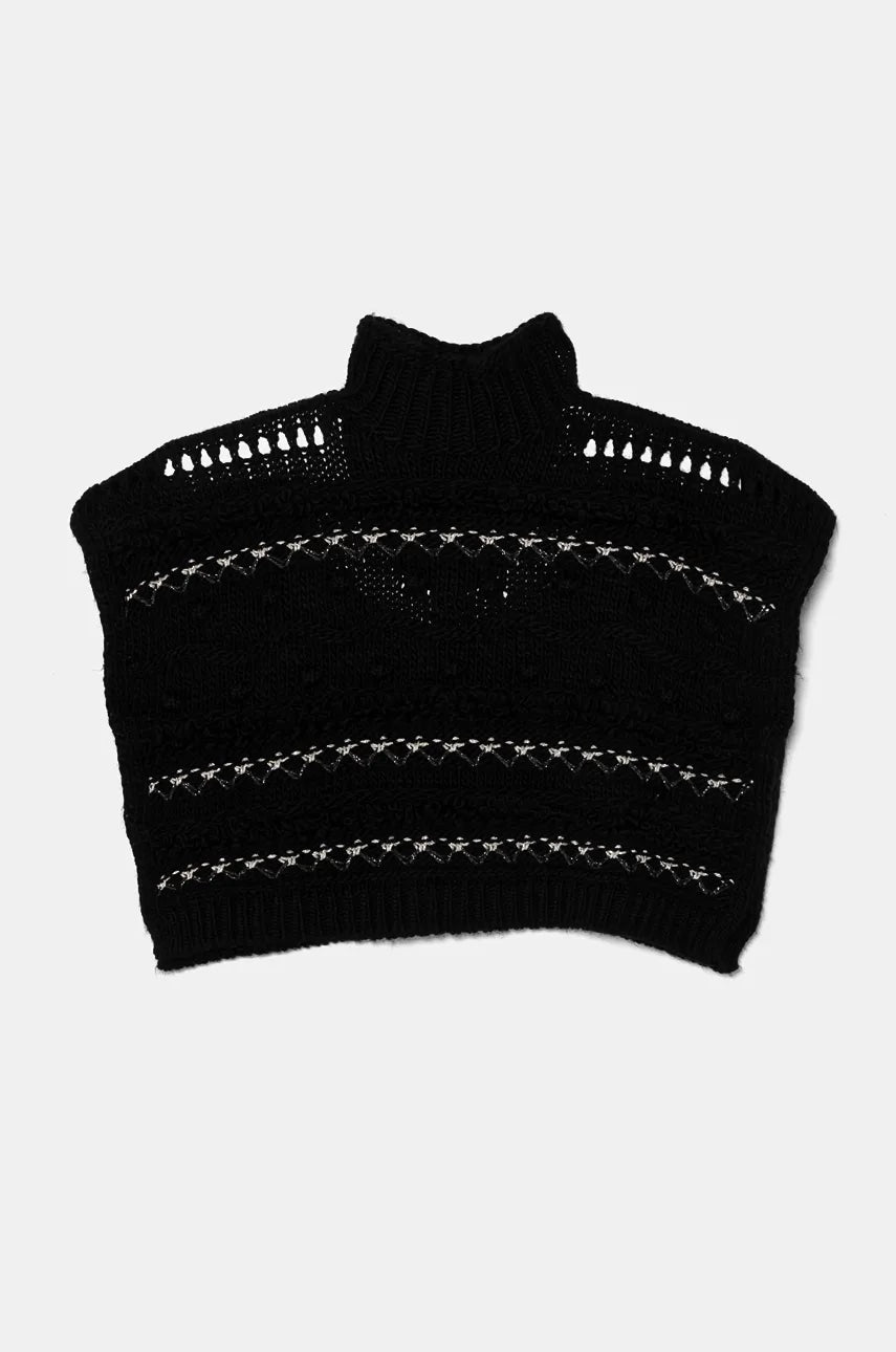 Dječji pončo United Colors of Benetton boja: crna, tople, 115HQU010