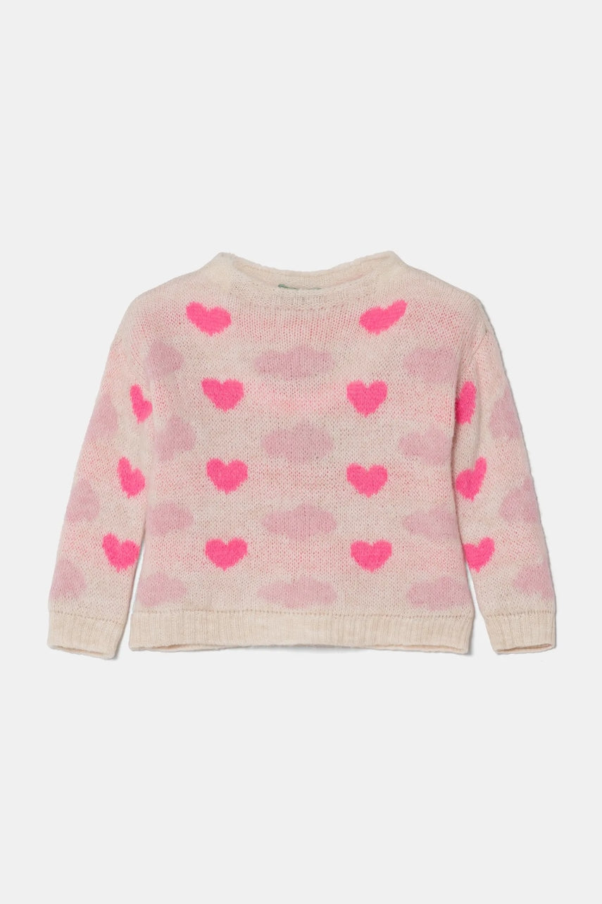 Dječji pulover s postotkom vune United Colors of Benetton boja: bež, topli, 106QH102H