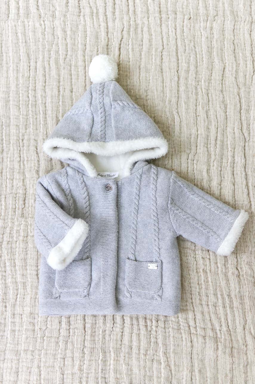 Kardigan s ododatkom vune za bebe Tartine et Chocolat boja: siva, topli, TZ40000