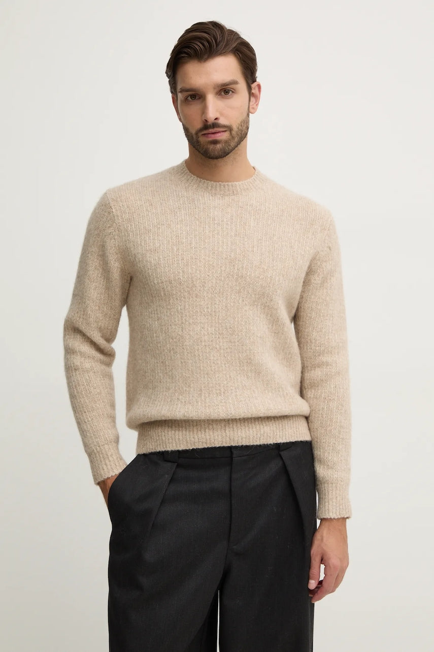 Vuneni pulover Sunflower za muškarce, boja: bež, topli, 3033