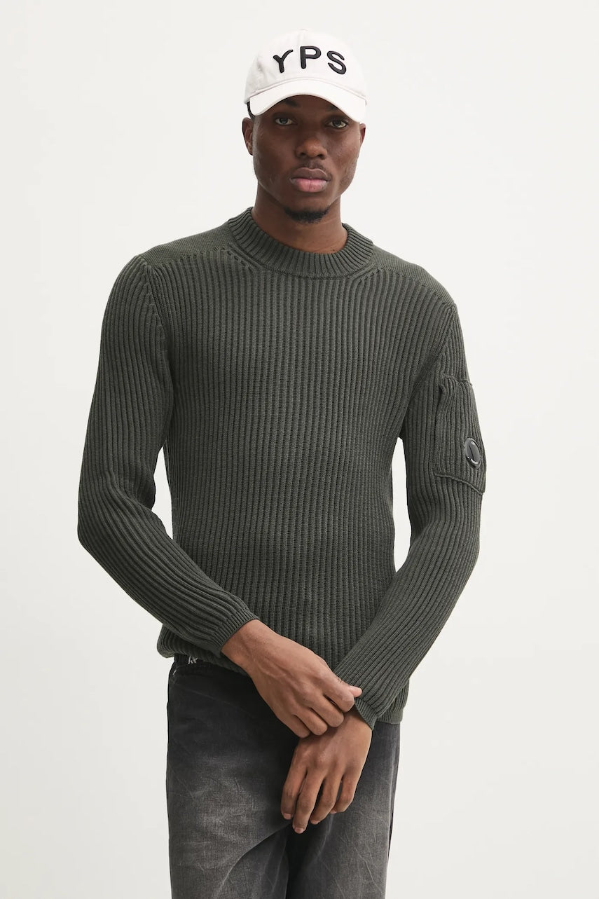 Vuneni pulover C.P. Company za muškarce, boja: zelena, 17CMKN229A006595A